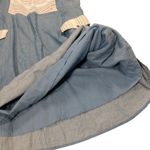 Modcloth Happiness and Cheers A Line Chambray Dress Size XL Retro Sleeveless - Picture 5 of 8